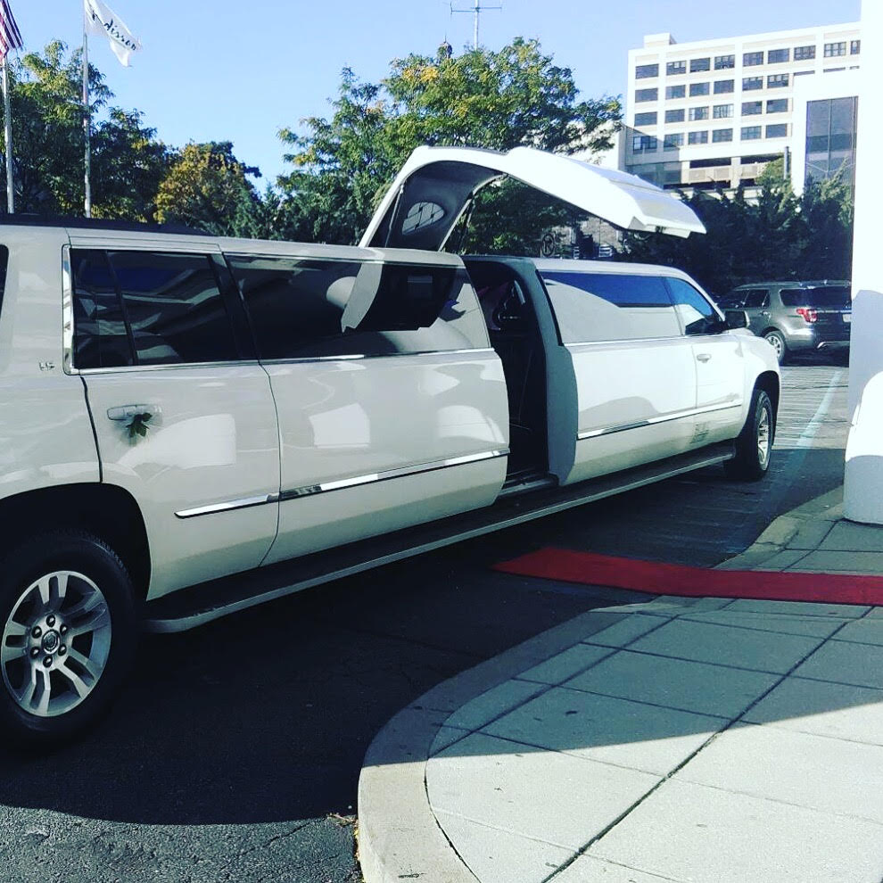 Escalade Limo White Jet